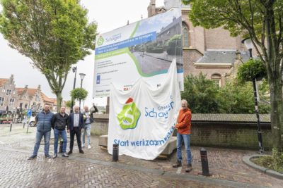 Onthulling bouwbord herinrichting binnenstad Schagen